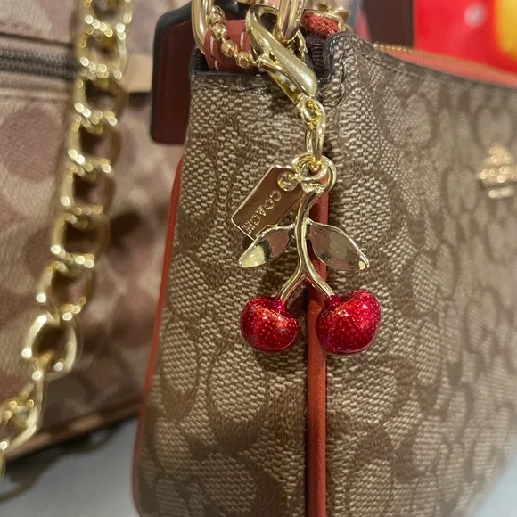 Coach Gold and Red Cherry Key Holder - Picture 4 of 4